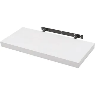 Woltu Wandregal, Wandboard CD DVD Regal Bücherregal Holz Board weiß 30 cm x 3.8 cm x 22.9 cm