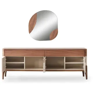 JVmoebel Sideboard 52 x 82 x 215 cm Braun