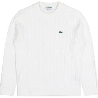 Lacoste Cable Knit Cotton Sweater Beige in Größe 2XL