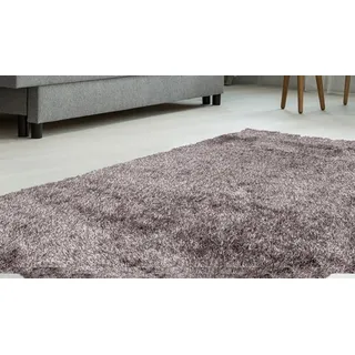 Hochflor-Teppich BRUNO BANANI "Alga", grau (dunkel champagner), B:240cm H:40mm L:330cm, Kunstfaser, Teppiche, Uni, Shaggy, Langflor, besonders weich und kuschelig, Wohnzimmer