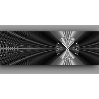 dixtime Wanduhr 6090 Dixtime Designer Wanduhr, Wanduhren, Wohnraumuhr (Einzigartige Digitaldruck-Optik aus 4mm Alu-Dibond) schwarz 90 cm x 30 cm x 4 cm