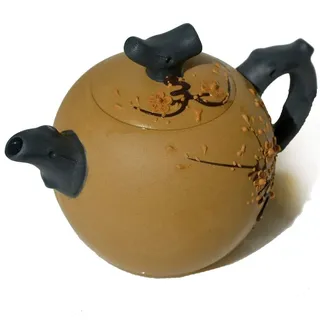 Chinesische Yixing Ton Teekanne - 10oz mit Blütenmuster