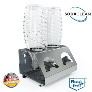 SodaClean® Premium 2er Flaschenhalter für SodaStream Duo Crystal Easy - Schwarz