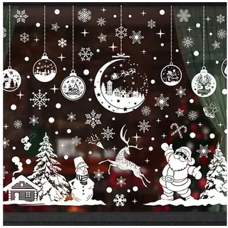 luxuskollektion 260 Stück Weihnachts Fensterbild Schneeflocken PVC Deko