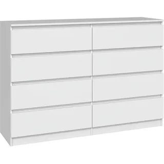 Cdf Kommode Malwa M8 140 Farbe: Weiß Schrank Für Dokumente, Kleinigkeiten Ideal Für Wohnzimmer, Schlafzimmer, Kinderzimmer, Jugendzimmer Und Büro 8 Geräumige Schubladen
