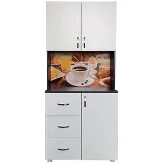 HTI-Living Küchenbuffet 3 Schubladen Blanca Bistro Küchenschrank Grau Weiß