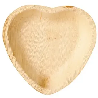 Papstar Teller Palmblatt Herzform 15,5 cm x 3 cm 100 St. Natur