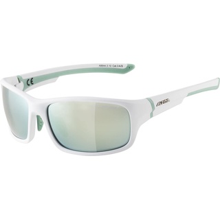 ALPINA LYRON S - Verspiegelte und Bruchsichere Sport- & Fahrradbrille Mit 100% UV-Schutz Für Erwachsene, white-pistachio matt, One Size