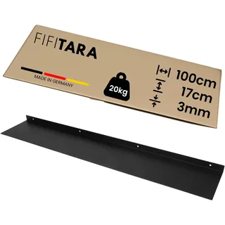 fifitara Wandregal 100 x 3 x 0 cm Schwarz