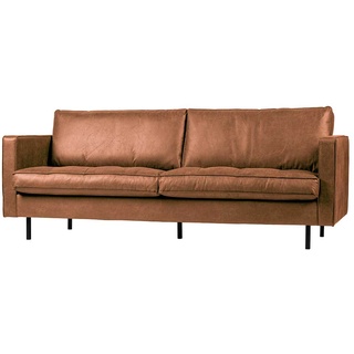 Wohnzimmer Sofa in Cognac Braun Recyclingleder 230 cm breit