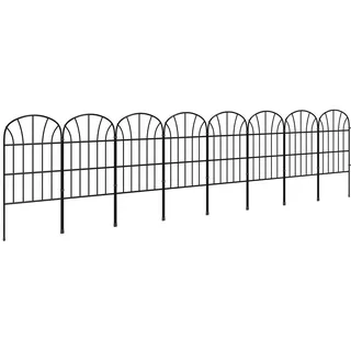 Outsunny Gartenzaun - 264 x 61 cm - schwarz