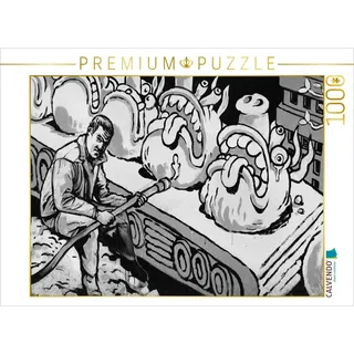 Calvendo Puzzle Ein Motiv aus dem Kalender Schwarz Weiße Graffiti Impressionen aus Bielefeld 1000 Teile Lege-Größe 64x48cm Foto-Puzzle für glückliche Stunden
