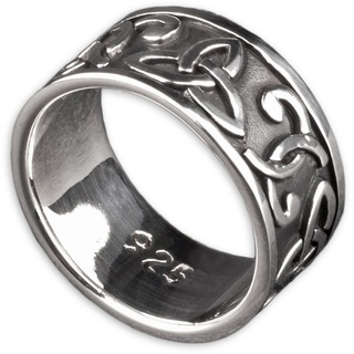 viva-adorno Silberring Damen Ring Triqueta keltische Knoten 925 Sterlingsilber Damenring, Herrenring silberfarben 62 (19,7 mm Ø)