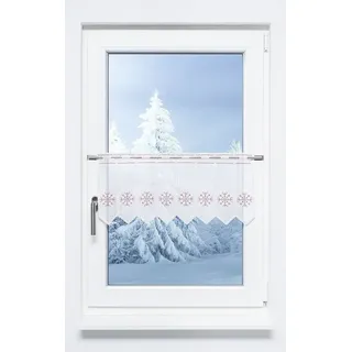 Plauener Spitze® Scheibengardine Eiskristall (1 St), transparent, HxB 30x147.6cm rot 147 cm x 30 cm