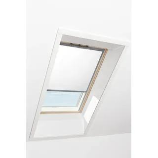 Original Roto Rollo Exclusiv ZRE für Roto Dachfenster - Führungsschiene Silber - Manuelle Bedienung - Tageslichtrollo für Baureihe Q - Größe 114/098 | 11/09 - Stofffarbe Weiß