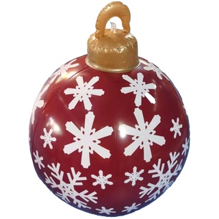 Weihnachtsdekorationen Weihnachten Aufblasbar Ball, Weihnachtskugel aus PVC, Aufblasbarer Ball, Christbaumkugel Weihnachtskugel Personalisiert Baumschmuck 60cm Weihnachtskugeln (W)