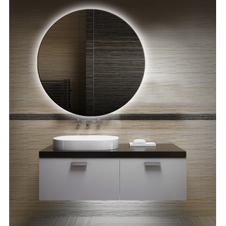 Bilderdepot24 Badezimmerspiegel mit Beleuchtung LED Spiegel - 50 cm Ø -runder Badspiegel mit Licht - Design Spiegel für Bad hinterleuchtet - beleuchteter Wandspiegel - OZ-LED_FI I SUA-6070