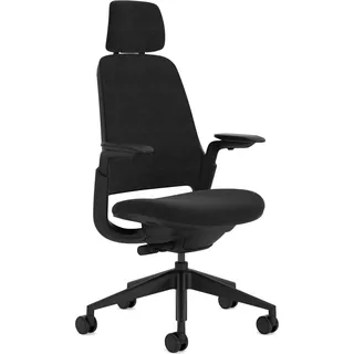 Steelcase Ergonomischer Bürostuhl: Series 1, 4D-Armlehnen, Kopfstütze,Onyx | 4D-Armlehnen, Universalrollen, Premium-Materialien, bis 150 kg und 190 cm, sitzkomfort