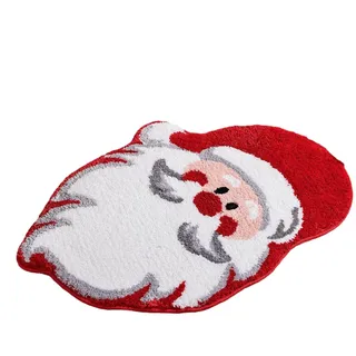Tuxuseo Weihnachtsteppiche Für Innen,Weihnachtsbaum Santa Fußmatte Deko | 40 X 60 Zentimeter Saugfähig Rutschfest Waschbar Teppich Für Innen Außen Eingang Badezimmer Küche Wohnzimmer Schlafzimmer Home