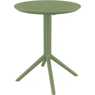 CLP Klapptisch wetterfest Sky, platzsparender Gartentisch rund oder eckig, Balkontisch klappbar aus Kunststoff für Balkon,Terrasse und Garten