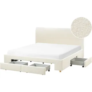 Beliani Soutrin 180 x 200 cm Weiss/Braun