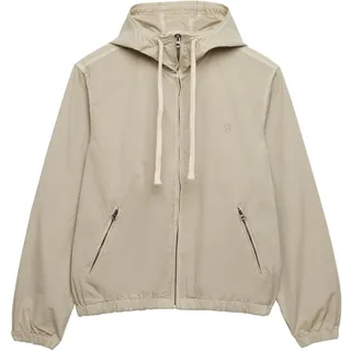 Superdry Damen Washed Twill Jacke mit Kapuze Peyote Beige 38 - 38