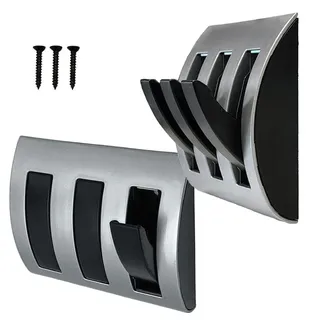 HABA B.V. Garderobenhaken Garderobe Kleiderhaken Klapphaken Haken 3fach klappbar silber schwarz
