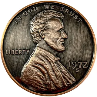 Riesige Penny-Münze, Jumbo-Penny, riesige Penny-Requisite, lustige Schreibtischdekoration, lustiger Briefbeschwerer, 7,6 cm