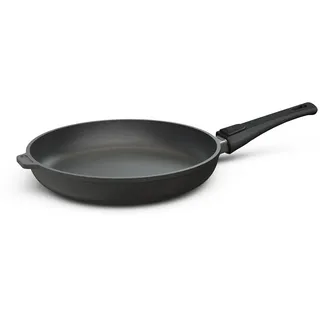 Hoffmann Aluguss Bratpfanne 24cm beschichtet I Abnehmbarer Griff Induktion ohne Glasdeckel