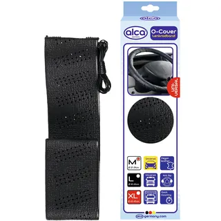Alca alca® Auto Lenkradband für PKW 37" Größe M 37-39 cm Universal Schutz Lenkradschoner Lenkradbezug schwarz für PKW Van kleine LKW Traktoren etc.