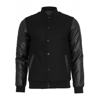 URBAN CLASSICS Oldschool College Jacke Black / Black 5XL