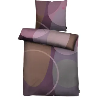 APELT Giro GOTS grafische Motive Lila 135 x 200 cm + 2 x 80 x 80 cm