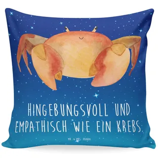 Mr. & Mrs. Panda Sofakissen Sternzeichen Krebs - Geschenk, Dekokissen 40x40, Geschenk Juli, sitzkissen, Astrologie, Geburtstag Juni, Krebs Geschenk,