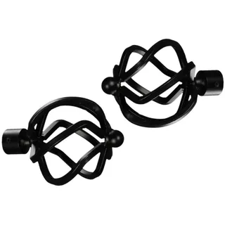 Liedeco Gardinenstangen-Endstück Helena, Gardinen, (Set, 2-St), für Gardinenstangen Ø 16 mm schwarz