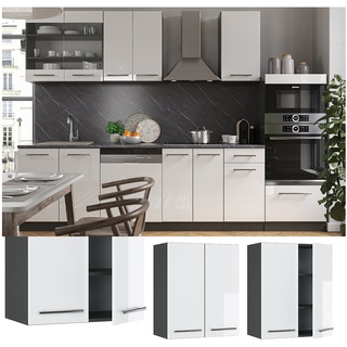 VICCO Hängeschrank 60 cm Weiß Hochglanz Küchenschrank Hängeschrank Küchenzeile Fame-Line