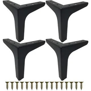 YOYEAH 4 Stück 15cm Möbelfüße Schwarz Metall, Schrankfüße Mit Schrauben, Perfekt Für Sofa, Couchtische, Schränke, TV-Schränke, Nachttisch, Schubladen Für DIY-Projekte(4pcs-15cm)