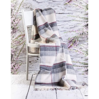 Merino Wool Bedding Blanket Merino Schafwolldecke/Kuscheldecke, Decke 1Wolldecke 100% Merino Schurwolle Kariert aus ausgesuchter Lammwolle 160 x 200 cm