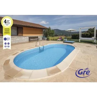 Einbaupool Stahlwandpool-Set Gre oval 700x320x150 cm inkl. Sandfilteranlage, Ski