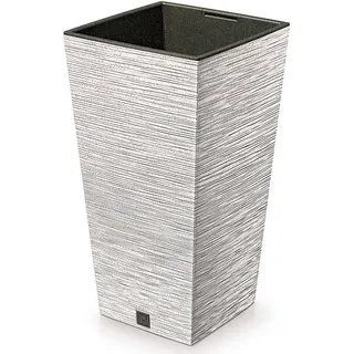 Annastore Pflanzkübel Pflanzsäule aus Kunststoff Pflanzgefäß Pflanzkübel für Außen, Wetterfest, Witterungsbeständig weiß