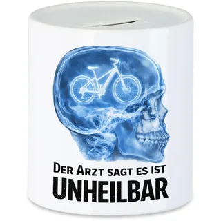 Hey!Print Der Arzt sagt es ist unheilbar Spardose lustiges Fahrrad Geschenk für Radfahrer Bike Fans und Mountainbiker