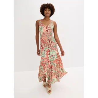 bonprix Jersey-Trägerkleid aus softem Viskose-Mix, orange, Gr.52/54 (XXL), bedrucktes Jersey-Trägerkleid aus softem Viskose-Mix mit Spaghetti-Trägern, aus Viskose