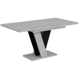 altdecor Esstisch 120 - 160 x 75 cm grau/schwarz