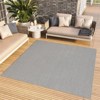Tapiso Outdoor Quadrat Teppich MONO Modern Einfarbig Indoor/Outdoor 250 x 250 cm - Grau