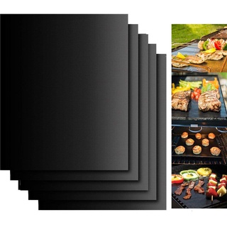 Dailyart BBQ Grillmatte (5er Set) Antihaft Grill-und Backmatte Wiederverwendbar PFOA-Frei Teflon Grillmatten für Gasgrill, Holzkohle - Perfekt für Fleisch, Fisch und Gemüse, 40x33 cm