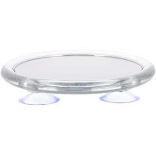 Amosfun Leichter aus Kunststoff und Glas Kosmetikspiegel mit 20 facher Vergrößerung Weißer Runder Schminkspiegel. und Saugnapf Tragbar für Präzises Make Up Unterwegs