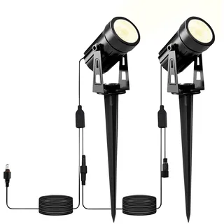 Luminea 2tlg.-Erweiterungs-Set Aluminium 425 Lumen 6 W inkl. Erdspieß schwarz