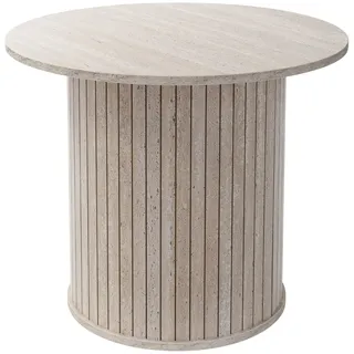 ML-Design Couchtisch rund Beige Holz 60 x 50 cm