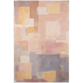 Bild Gemälde Geo, Leinwand auf Tannenholz, klassisch, bunt-rot, 100x150 cm, Hochformat