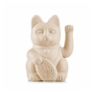 donkey Lucky Cat Ocher - ockerfarbene Winkekatze, japanische Maneki Neko Deko-Katze, 15 cm groß