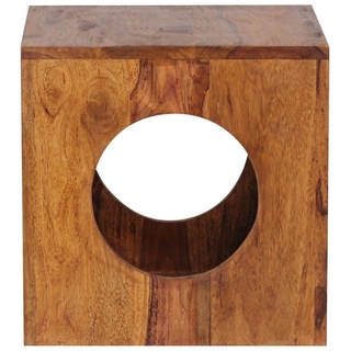 möbelando Beistelltisch Beistelltisch MUMBAI Massivholz Sheesham 35x35 cm, Beistelltisch MUMBAI Massivholz Sheesham 35x35 cm Cube Wohnzimmer-Tisch Design Landhaus-Stil Couchtisch quadratisch